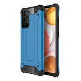 KZY İletişim-Samsung Galaxy A52 ile Uyumlu Kapak Çift Katmanlı Zırh Tank Kılıf - Mavi (MAVİ)