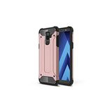 KZY İletişim-Samsung Galaxy A6 Plus 2018 ile Uyumlu Kapak Çift Katmanlı Zırh Tank Kılıf - Rose Gold (ROSE GOLD)