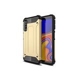 KZY İletişim-Samsung Galaxy A7 2018 ile Uyumlu Kapak Çift Katmanlı Zırh Tank Kılıf - Gold (GOLD)