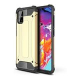 KZY İletişim-Samsung Galaxy A71 ile Uyumlu Kapak Çift Katmanlı Zırh Tank Kılıf - Gold (GOLD)
