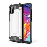 KZY İletişim-Samsung Galaxy A71 ile Uyumlu Kapak Çift Katmanlı Zırh Tank Kılıf - Gri (GRİ)