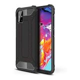 KZY İletişim-Samsung Galaxy A71 ile Uyumlu Kapak Çift Katmanlı Zırh Tank Kılıf - Siyah (SİYAH)