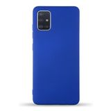 KZY İletişim Samsung Galaxy A71 ile Uyumlu Kapak ile Uyumlu İçi Kadife Lansman Silikon Kılıf - Lacivert
