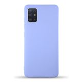 KZY İletişim Samsung Galaxy A71 ile Uyumlu Kapak ile Uyumlu İçi Kadife Lansman Silikon Kılıf - Lila