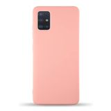 KZY İletişim Samsung Galaxy A71 ile Uyumlu Kapak ile Uyumlu İçi Kadife Lansman Silikon Kılıf - Pembe
