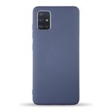 KZY İletişim Samsung Galaxy A71 ile Uyumlu Kapak ile Uyumlu İçi Kadife Lansman Silikon Kılıf - Petrol Mavisi