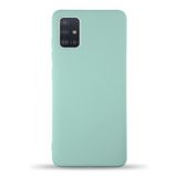 KZY İletişim Samsung Galaxy A71 ile Uyumlu Kapak ile Uyumlu İçi Kadife Lansman Silikon Kılıf - Turkuaz
