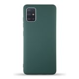 KZY İletişim Samsung Galaxy A71 ile Uyumlu Kapak ile Uyumlu İçi Kadife Lansman Silikon Kılıf - Yeşil