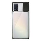 Kzy İletişim Samsung Galaxy A71 ile Uyumlu Kapak Lensi Açılır Kapanır Kamera Korumalı Silikon Kılıf - Siyah