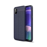 KZY İletişim-Samsung Galaxy A71 ile Uyumlu Kılıf Darbe Korumalı Deri Görünümlü Silikon Arka Kapak - Lacivert (Lacivert)