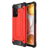KZY İletişim-Samsung Galaxy A72 ile Uyumlu Kapak Çift Katmanlı Zırh Tank Kılıf - Kırmızı (KIRMIZI)
