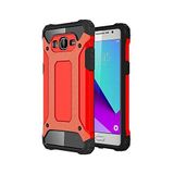 KZY İletişim-Samsung Galaxy J2 Prime ile Uyumlu Kapak Çift Katmanlı Zırh Tank Kılıf - Kırmızı (KIRMIZI)