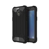 KZY İletişim-Samsung Galaxy J2 Pro 2018 ile Uyumlu Kapak Çift Katmanlı Zırh Tank Kılıf - Siyah (SİYAH)