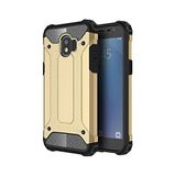 KZY İletişim-Samsung Galaxy J4 ile Uyumlu Kapak Çift Katmanlı Zırh Tank Kılıf - Gold (GOLD)