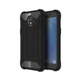 KZY İletişim-Samsung Galaxy J4 ile Uyumlu Kapak Çift Katmanlı Zırh Tank Kılıf - Siyah (SİYAH)