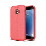 KZY İletişim-Samsung Galaxy J4 ile Uyumlu Kılıf Darbe Korumalı Deri Görünümlü Silikon Arka Kapak - Kırmızı (Kırmızı)