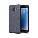 KZY İletişim-Samsung Galaxy J4 ile Uyumlu Kılıf Darbe Korumalı Deri Görünümlü Silikon Arka Kapak - Lacivert (Lacivert)