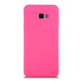 KZY İletişim Samsung Galaxy J4 Plus ile Uyumlu Kapak ile Uyumlu İçi Kadife Lansman Silikon Kılıf - Neon Pembe
