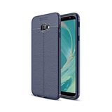 KZY İletişim-Samsung Galaxy J4 Plus ile Uyumlu Kılıf Darbe Korumalı Deri Görünümlü Silikon Arka Kapak - Lacivert (Lacivert)