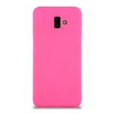KZY İletişim Samsung Galaxy J6 Plus ile Uyumlu Kapak ile Uyumlu İçi Kadife Lansman Silikon Kılıf - Neon Pembe