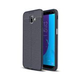 KZY İletişim-Samsung Galaxy J6 Plus ile Uyumlu Kılıf Darbe Korumalı Deri Görünümlü Silikon Arka Kapak - Lacivert (Lacivert)