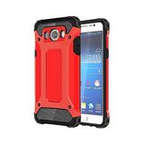 KZY İletişim-Samsung Galaxy J7 Prime ile Uyumlu Kapak Çift Katmanlı Zırh Tank Kılıf - Kırmızı (KIRMIZI)