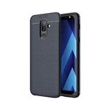 KZY İletişim-Samsung Galaxy J8 ile Uyumlu Kılıf Darbe Korumalı Deri Görünümlü Silikon Arka Kapak - Lacivert (Lacivert)
