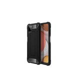 KZY İletişim-Samsung Galaxy M12 ile Uyumlu Kapak Çift Katmanlı Zırh Tank Kılıf - Siyah (SİYAH)