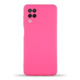 KZY İletişim Samsung Galaxy M12 ile Uyumlu Kapak İçi Kadife Kamera Korumalı Lansman Silikon Kılıf - Neon Pembe