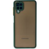KZY İletişim Samsung Galaxy M12 Kılıf Kamera Korumalı Silikon Renkli Düğmeli Arkası Mat Arka Kapak - Yeşil