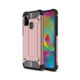 KZY İletişim-Samsung Galaxy M21 ile Uyumlu Kapak Çift Katmanlı Zırh Tank Kılıf - Rose Gold (ROSE GOLD)