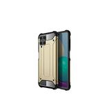 KZY İletişim-Samsung Galaxy M22 ile Uyumlu Kapak Çift Katmanlı Zırh Tank Kılıf - Gold (GOLD)