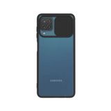 Kzy İletişim Samsung Galaxy M22 ile Uyumlu Kapak Lensi Açılır Kapanır Kamera Korumalı Silikon Kılıf - Siyah