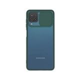 Kzy İletişim Samsung Galaxy M22 ile Uyumlu Kapak Lensi Açılır Kapanır Kamera Korumalı Silikon Kılıf - Yeşil