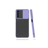 Kzy İletişim Samsung Galaxy M23 ile Uyumlu Kapak Lensi Açılır Kapanır Kamera Korumalı Silikon Kılıf - Lila