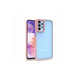 KZY İletişim Samsung Galaxy M23 ile Uyumlu Kapak Metal Kamera Korumalı Arkası Şeffaf Silikon Kılıf - Rose Gold