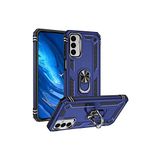 KZY İletişim Samsung Galaxy M23 ile Uyumlu Kapak Military Yüzüklü Stantlı Panzer Tank Kılıf - Lacivert
