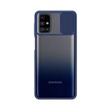 Kzy İletişim Samsung Galaxy M31S ile Uyumlu Kapak Lensi Açılır Kapanır Kamera Korumalı Silikon Kılıf - Lacivert