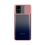 Kzy İletişim Samsung Galaxy M31S ile Uyumlu Kapak Lensi Açılır Kapanır Kamera Korumalı Silikon Kılıf - Pudra