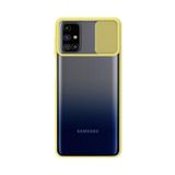 Kzy İletişim Samsung Galaxy M31S ile Uyumlu Kapak Lensi Açılır Kapanır Kamera Korumalı Silikon Kılıf - Sarı