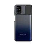 Kzy İletişim Samsung Galaxy M31S ile Uyumlu Kapak Lensi Açılır Kapanır Kamera Korumalı Silikon Kılıf - Siyah