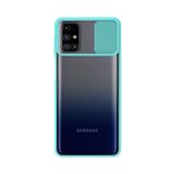 Kzy İletişim Samsung Galaxy M31S ile Uyumlu Kapak Lensi Açılır Kapanır Kamera Korumalı Silikon Kılıf - Turkuaz