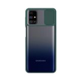 Kzy İletişim Samsung Galaxy M31S ile Uyumlu Kapak Lensi Açılır Kapanır Kamera Korumalı Silikon Kılıf - Yeşil