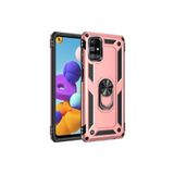 KZY İletişim Samsung Galaxy M31S ile Uyumlu Kapak Military Yüzüklü Stantlı Panzer Tank Kılıf - Rose Gold