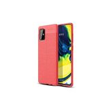 KZY İletişim-Samsung Galaxy M31S ile Uyumlu Kılıf Darbe Korumalı Deri Görünümlü Silikon Arka Kapak - Kırmızı (Kırmızı)