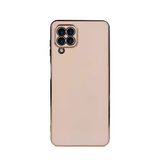KZY İletişim Samsung Galaxy M32 ile Uyumlu Kapak Kamera Korumalı Lazer Kesim Lüx Silikon Kılıf - Rose Gold