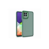 KZY İletişim Samsung Galaxy M32 ile Uyumlu Kapak Metal Kamera Korumalı Arkası Şeffaf Silikon Kılıf - Yeşil