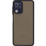 KZY İletişim Samsung Galaxy M32 Kılıf Kamera Korumalı Silikon Renkli Düğmeli Arkası Mat Arka Kapak - Lacivert
