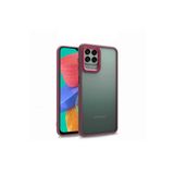 KZY İletişim Samsung Galaxy M33 ile Uyumlu Kapak Metal Kamera Korumalı Arkası Şeffaf Silikon Kılıf - Kırmızı