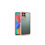 KZY İletişim Samsung Galaxy M33 ile Uyumlu Kapak Metal Kamera Korumalı Arkası Şeffaf Silikon Kılıf - Rose Gold
